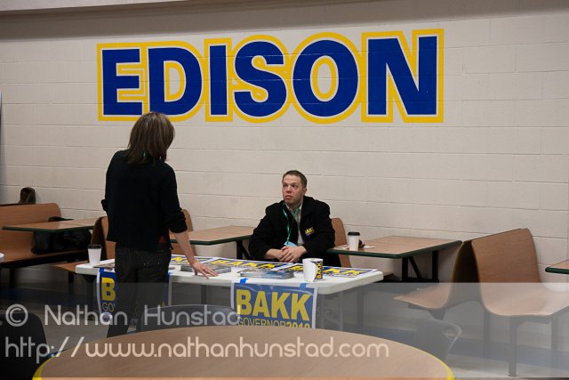 The Tom Bakk for governor table at the SD59 convention